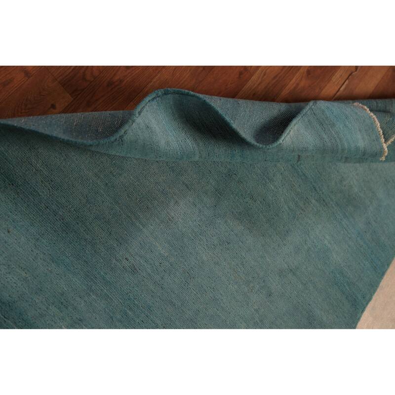Blue Gabbeh Modern Rug Handmade Wool Carpet - 3'3" x 4'10"