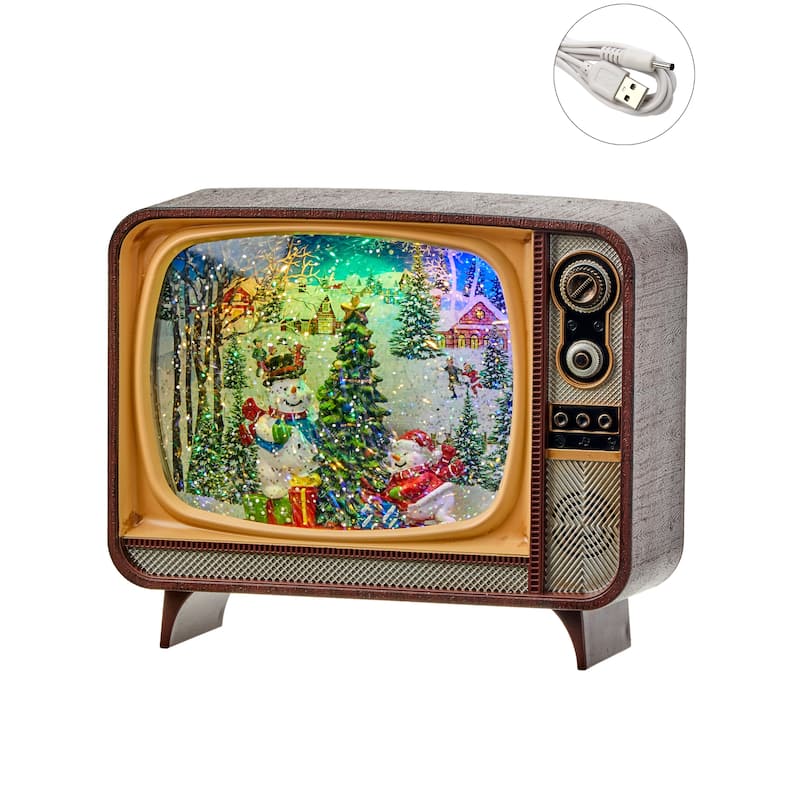 7" LED Snowman TV Water Globe Usb