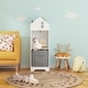 preview thumbnail 4 of 16, Kids Dollhouse Bookcase with Storage, 2-Tier Storage Display Organizer, Toddler Bookshelf with Collapsible Fabric Drawers
