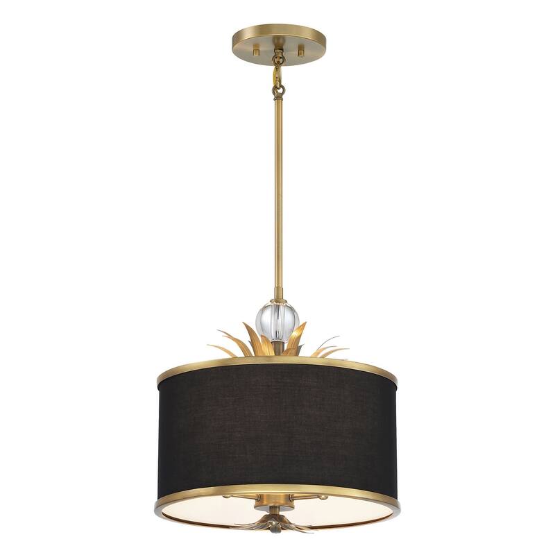 Minka Lavery 4583 Caprio 3 Light 15" Wide Pendant with Fabric Shade