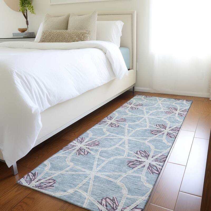 Premium Washable Super Soft Contemporary Tangle Mayfield Rug - Denim - 2'3" x 7'6"