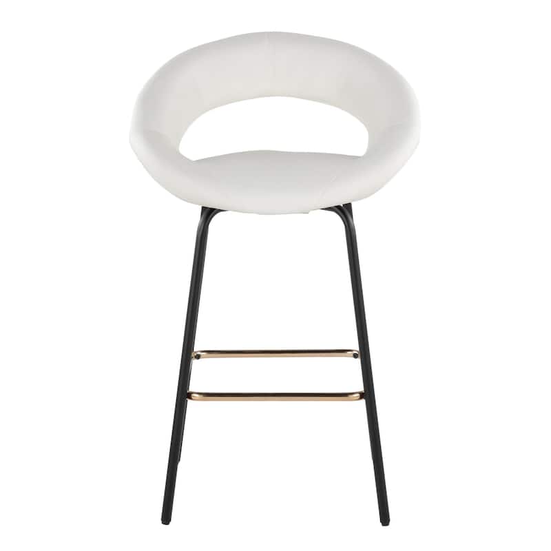 Porch & Den Penny 26" Fixed-Height Counter Stool with Metal Legs & Square Footrest - Set of 2