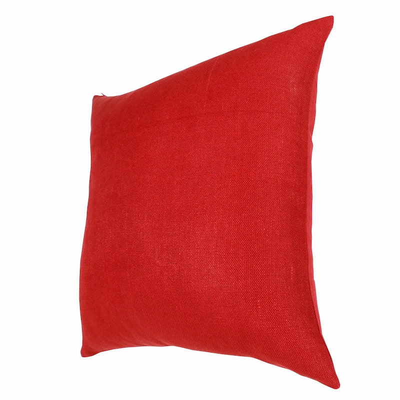 Sevita Hand-Woven Solid Linen Throw Pillow, 20" x 20"