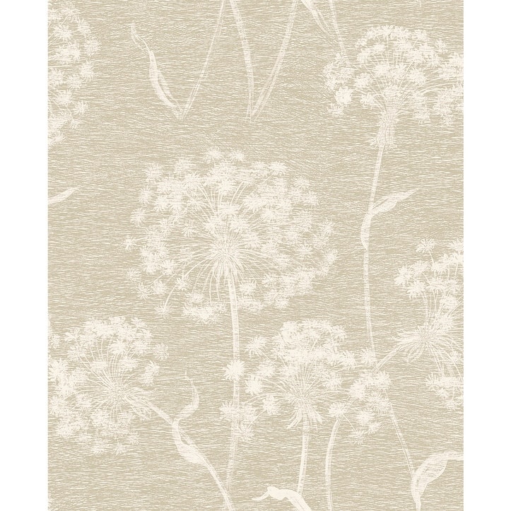 Advantage Garvey Taupe Dandelion Wallpaper - 20.5 x 396 x 0.025