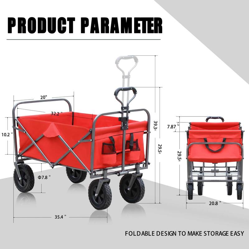 Outdoor Garden Multipurpose Micro Collapsible Beach Trolley Cart Camping Folding Wagon