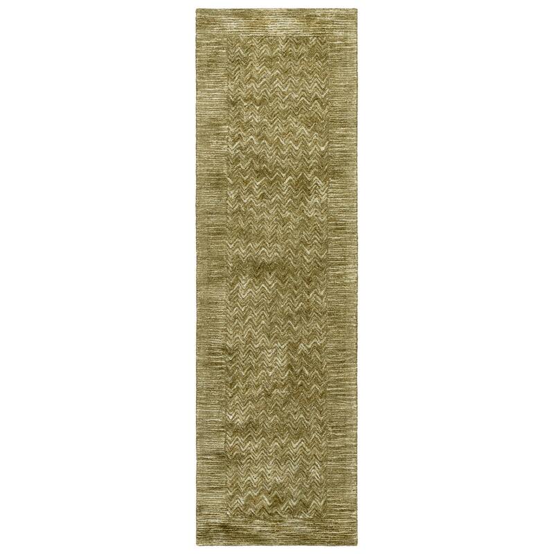 SAFAVIEH Handmade Soho Rossella Wool & Viscose Rug - Green - 2'3" x 8' Runner
