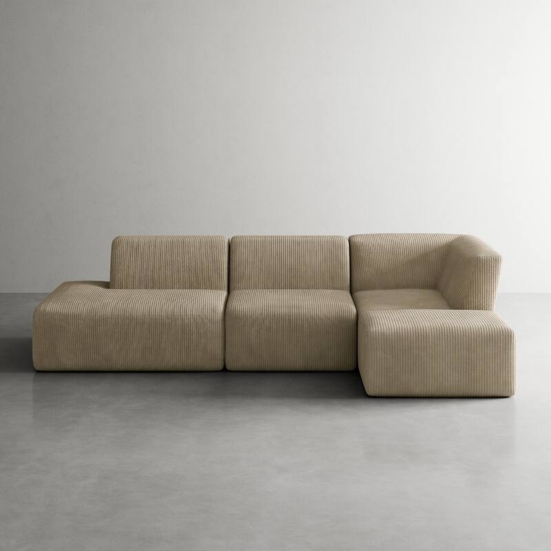 Oversized Corduroy Modular Sectional Fabric Sofa Set