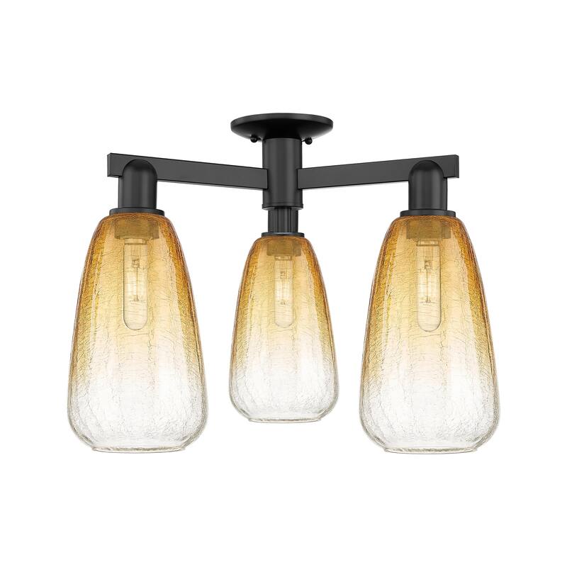 Innovations Lighting Downtown Urban - Brookhaven Almond - 3 Light 24" Semi-Flush Mount