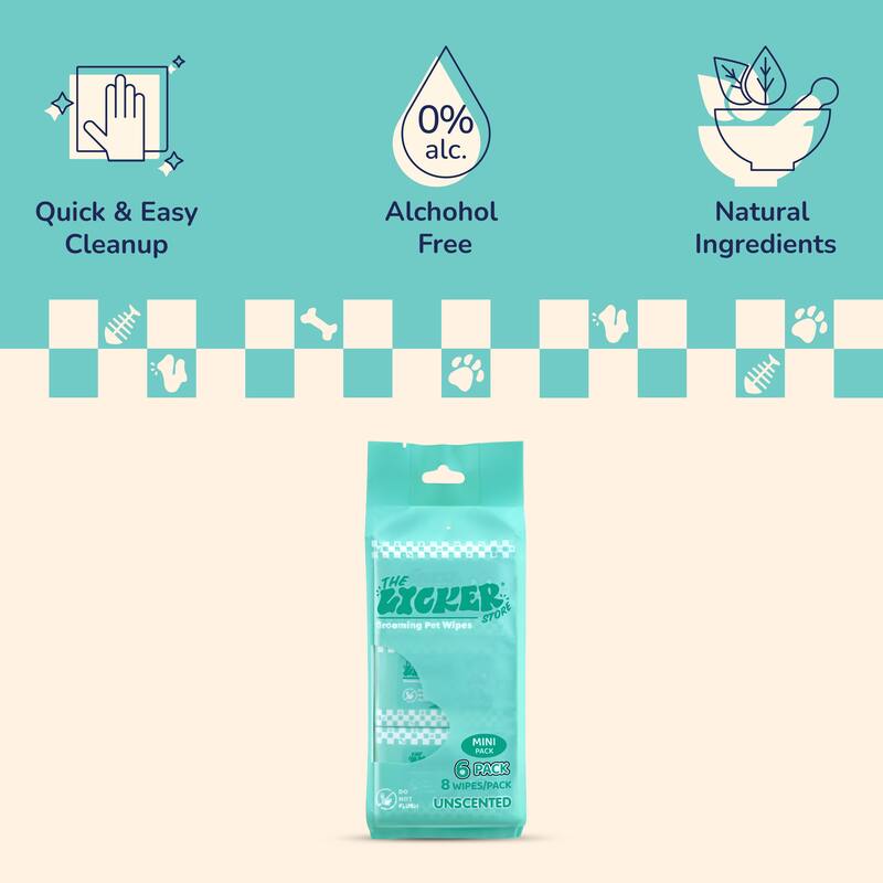 Mini Dog Body Hypoallergenic Wipes with Extracts of Aloe Vera Leaf, Chamomile, Shea Butter