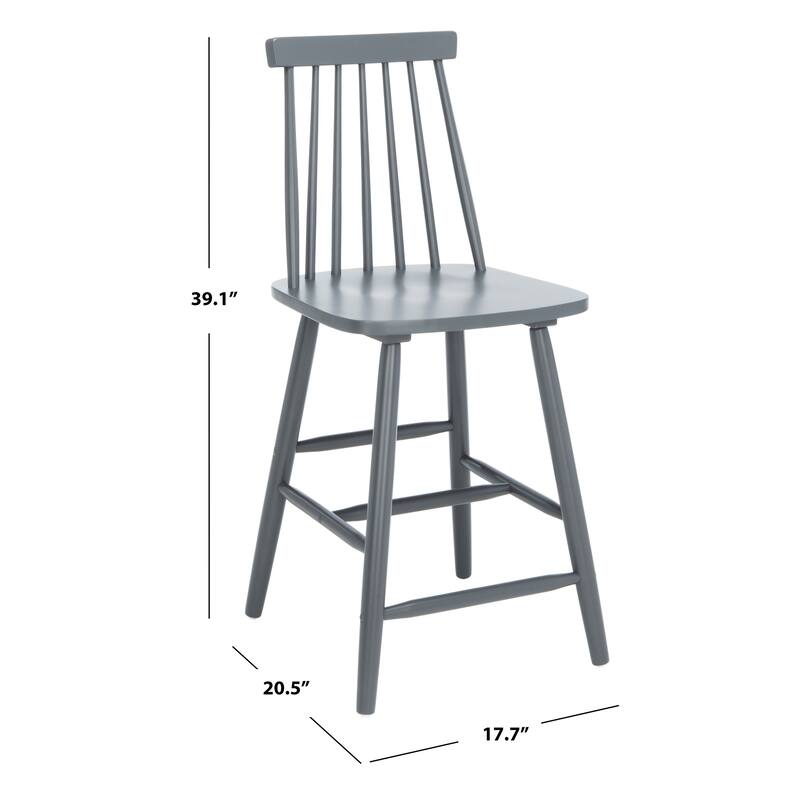 SAFAVIEH Zillah 24-inch Spindle Farmhouse Counter Stool (Set of 2) - 17.7" x 20.5" x 39.1" - 18"W x 21"D x 39"H