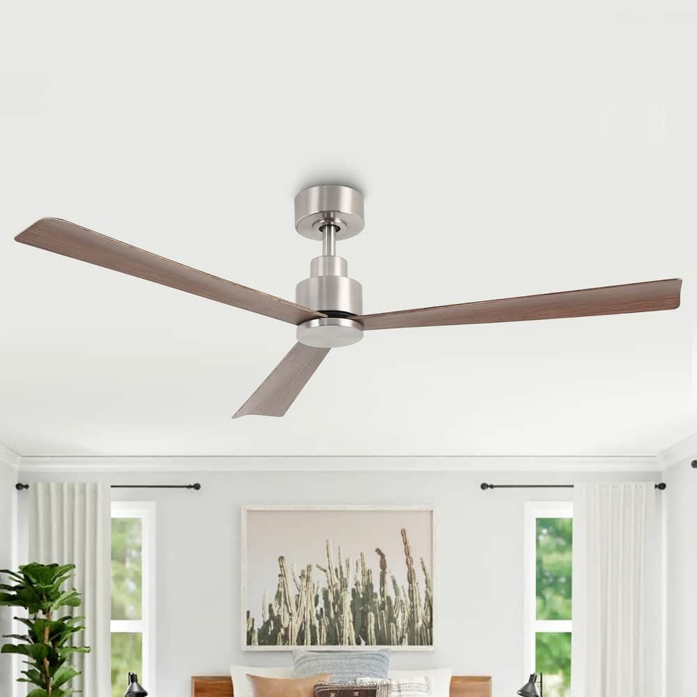 52" Matte Black Industrial Reversible DC Motor Ceiling Fan - 52" L x 52" W x 11.6" H