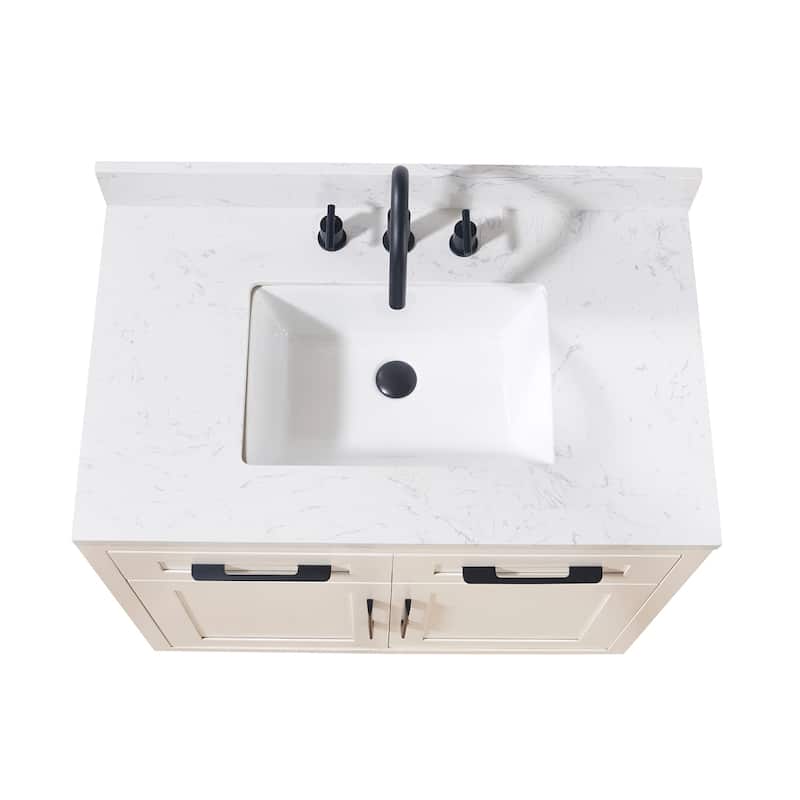 Altair Oderzo Bathroom Vanity Countertop in Aosta White Finish