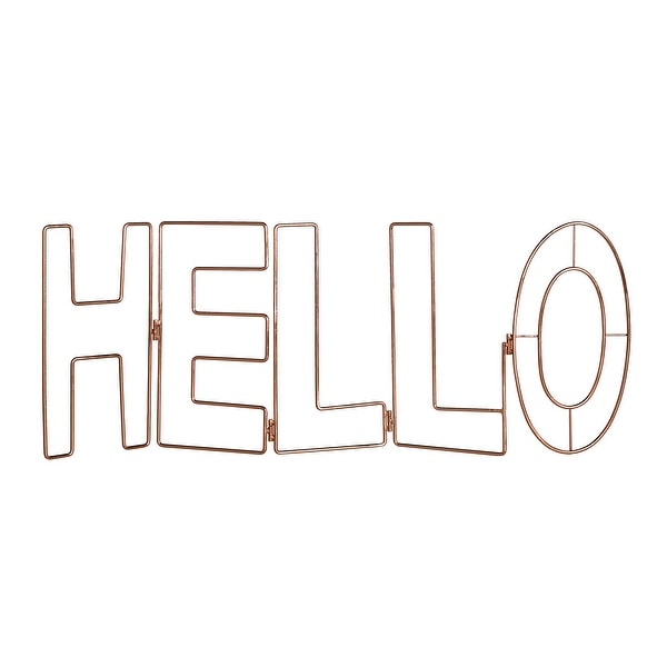 Graham and Brown 104029 Rose Gold Hello 12" x 32" Typography Wall Art - Rose Gold