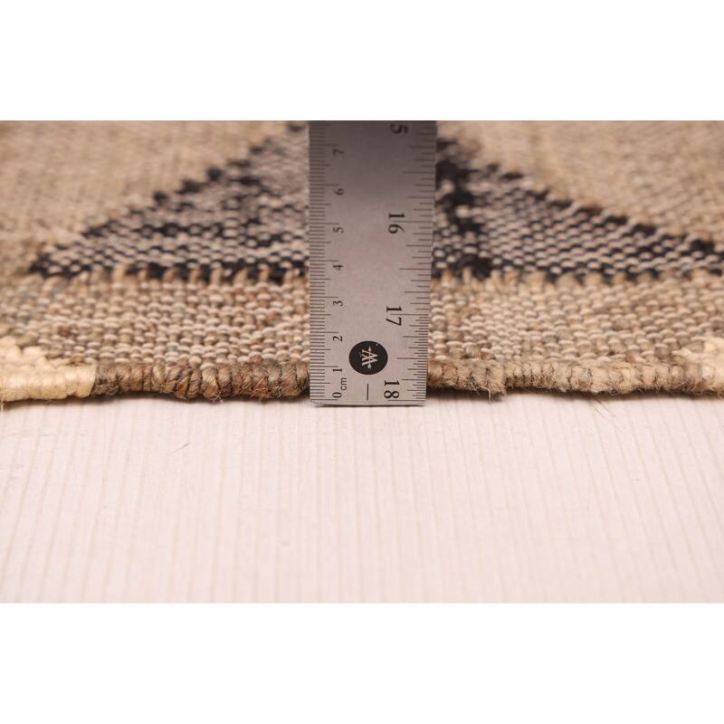 ECARPETGALLERY Flat-Weave Palas Denizli Ivory Jute Kilim - 5'1 x 8'0