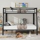 preview thumbnail 3 of 28, Metal Bunk Bed with Ladder and Guardrails, Cozy Sleeping Space, Full XL over Queen