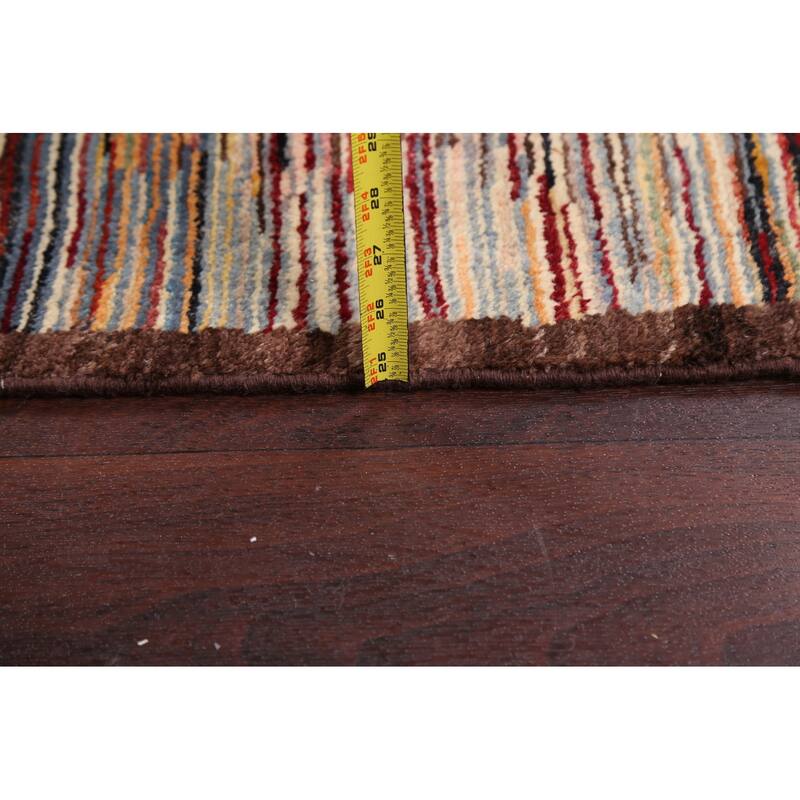 Hand Knotted Oriental 100% Wool Carpet Tribal Contemporary Multi-Colored Gabbeh (kashkoli) Area Rug - 6' 3'' X 4' 7''