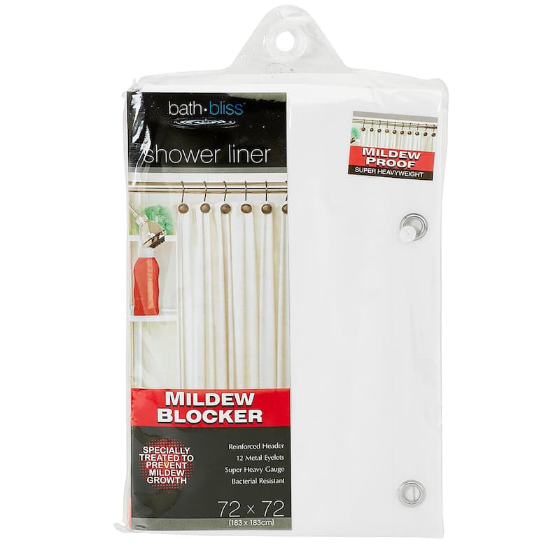 Bath Bliss Mildew Resist Liner in White
