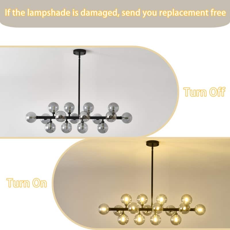 Mid Century Sputnik Chandelier Modern Pendant Light for Dining Room
