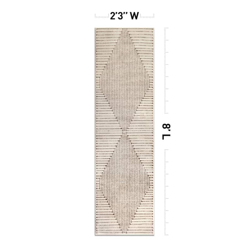 Modern Geometric Durable Area Rug, Pet Friendly for Any Room