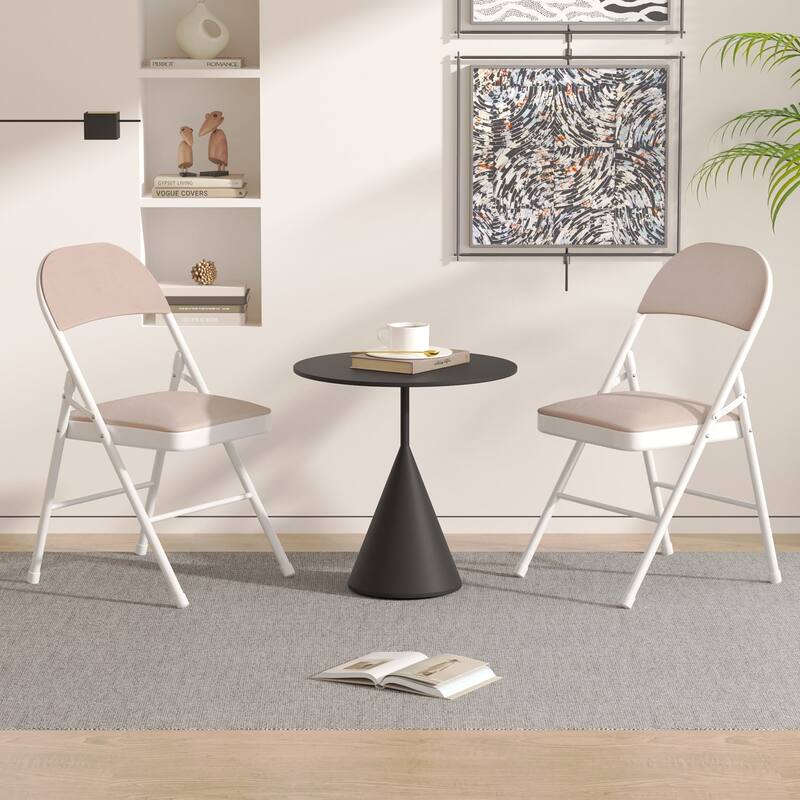 Taomika 5 Piece Black Folding Game Room Card Table and Upholstered Chair Set Table and Chair Set