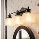 preview thumbnail 38 of 37, Rennnsan 3-Light Modern Linear Dome Glass Bathroom Vanity Light/ Black, Chrome, Brass Wall Lighting over Mirror