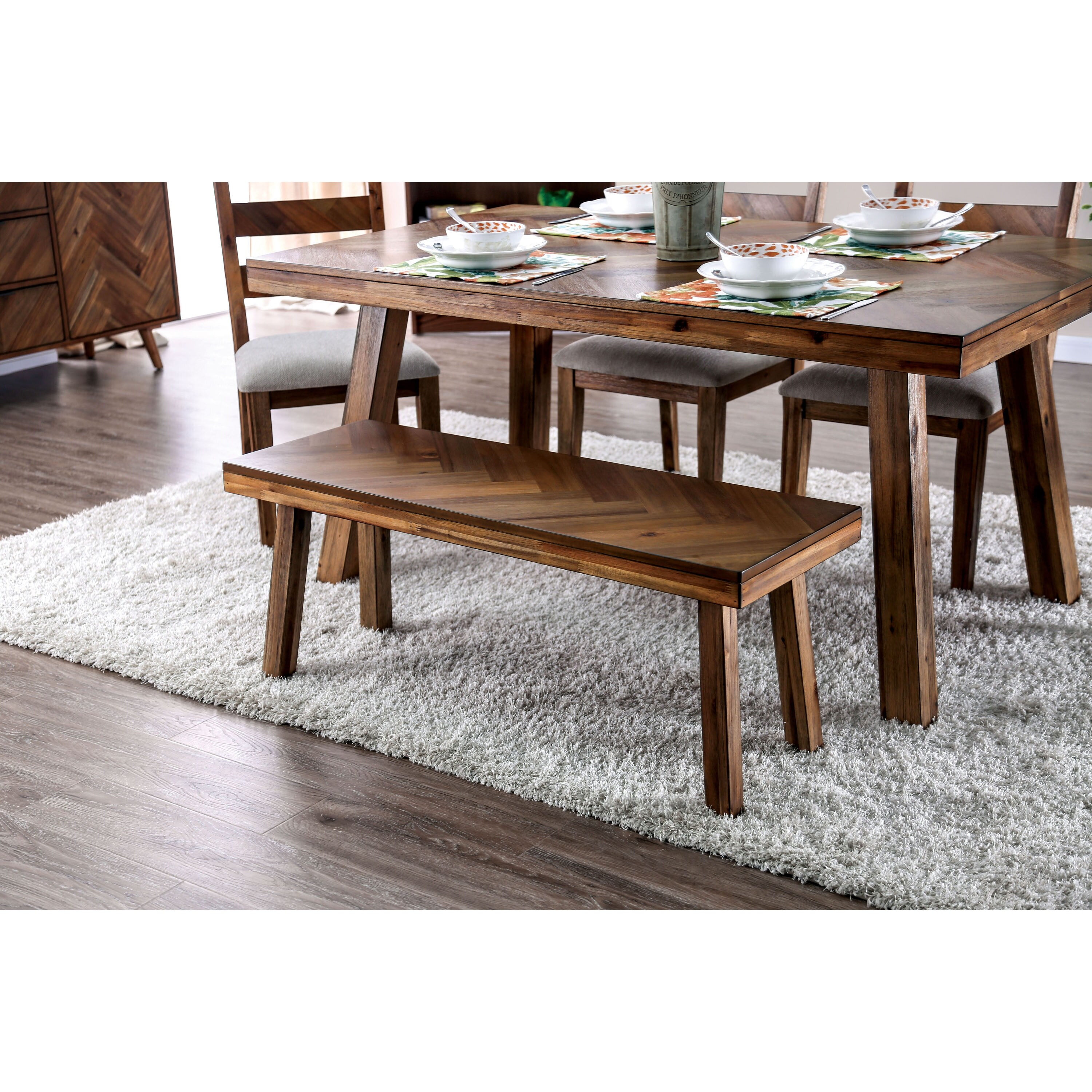 Carbon Loft Dorminey Contemporary Light Oak Dining Bench On Sale Overstock 27491078