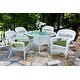 preview thumbnail 7 of 41, Portside Coastal White Outdoor Wicker Dining Set (5-Piece) Green