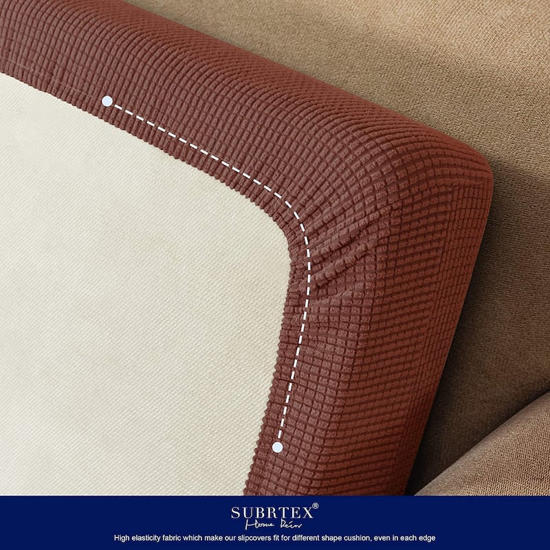 Subrtex Plaid Stretch Sofa Cushion Cover