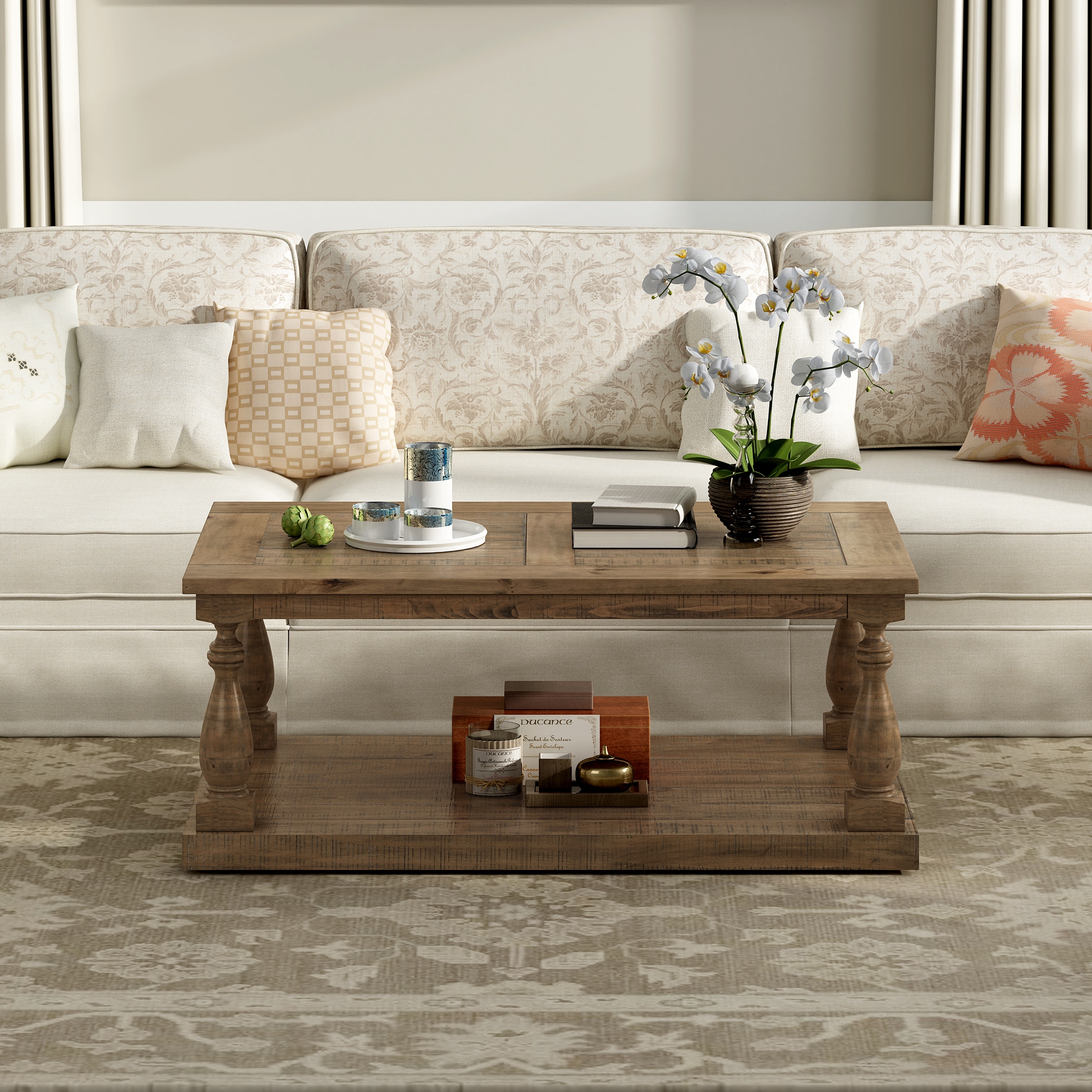 Floor shelf outlet coffee table