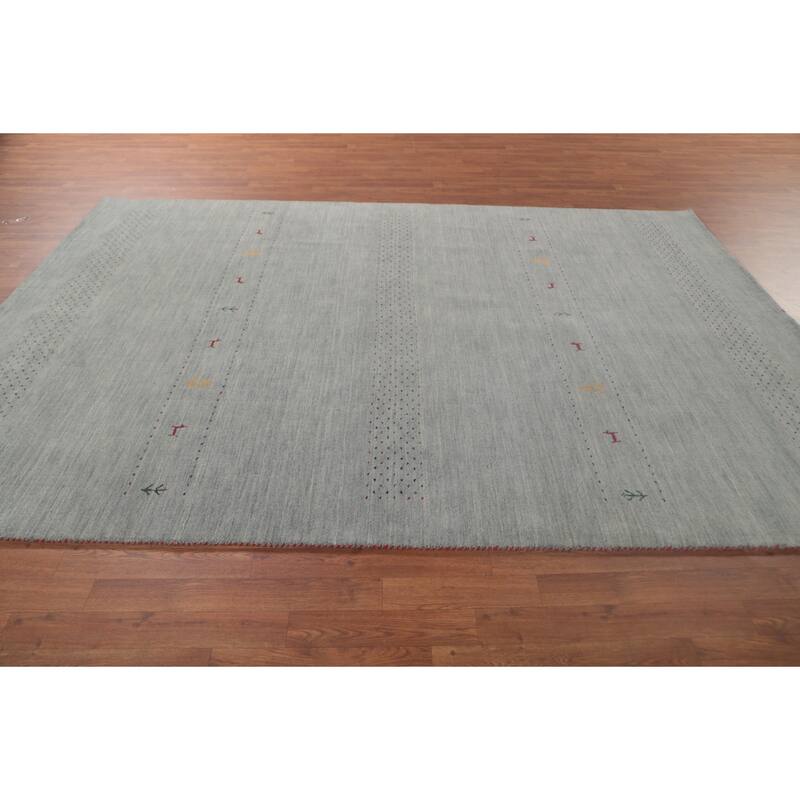 Gabbeh Indian Area Rug Handmade Tribal Blue Wool Carpet - 6'10"x 9'9"