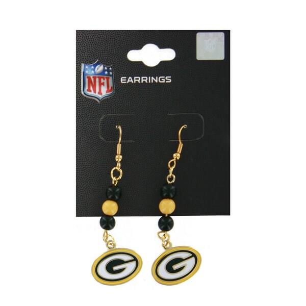 Shop Green Bay Packers Beaded Logo Dangle Earrings Multi Overstock 24088539