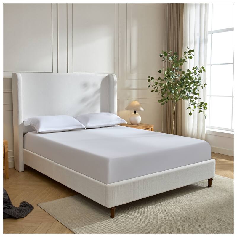 54" High Wingback Headboard Upholstered Bed For Bedroom