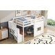 preview thumbnail 5 of 30, Elegant Twin Size Loft Bed with Storage Staircase and Window, White