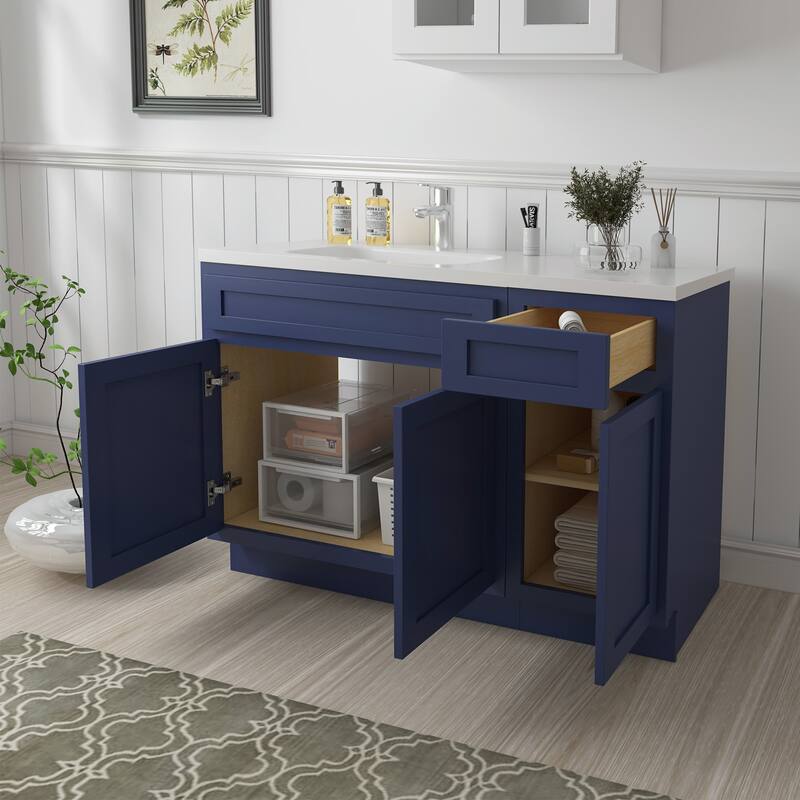 Vanity Art 45" Oak Freestanding Bathroom Vanity Cabinet without Top