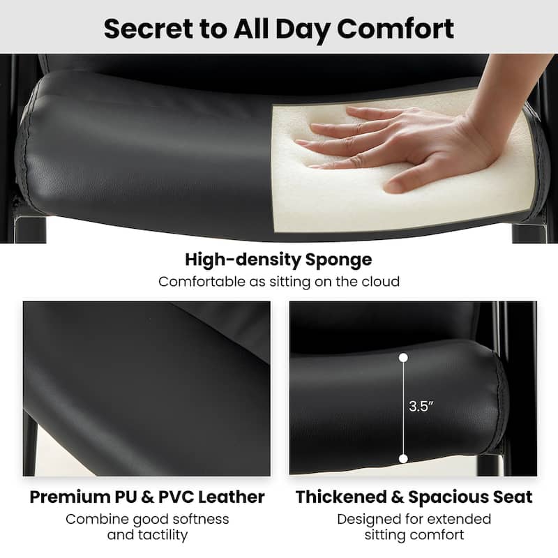 Gymax Set of 10 Waiting Room Chair No Wheels w/ Padded Armrests Guest