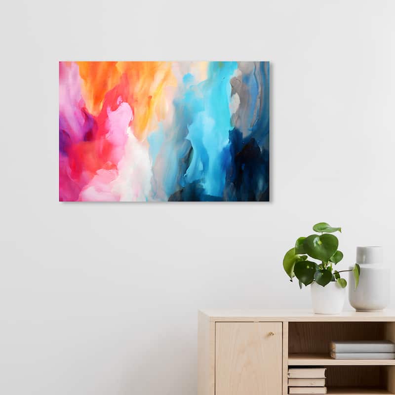 Wynwood Studio Canvas Music and Dance Retro Musical Colors Blue and Modern & Contemporary Wall Art Canvas Print - 30 x 20