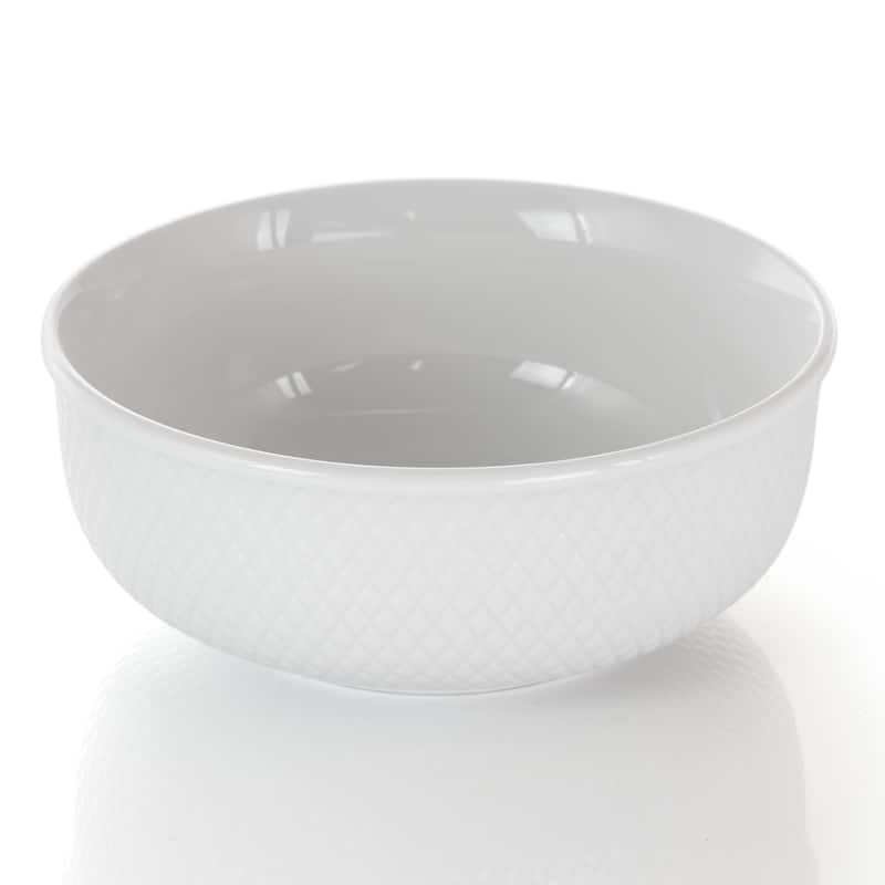 Kapri 18 Piece Round Porcelain Dinnerware Set in White