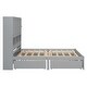 preview thumbnail 4 of 16, Queen Size Platform Bed with Storage Headboard and 4 Drawers
