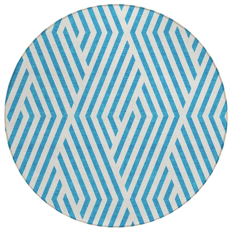 Lava Abstract Shapes Weather Resistant Blended Style Outdoor Rug