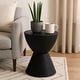 preview thumbnail 2 of 143, Boyd Round Side Table with Ribbed Design Base - Accent Hourglass End Table with Removable Lid for Living Room & Bedroom