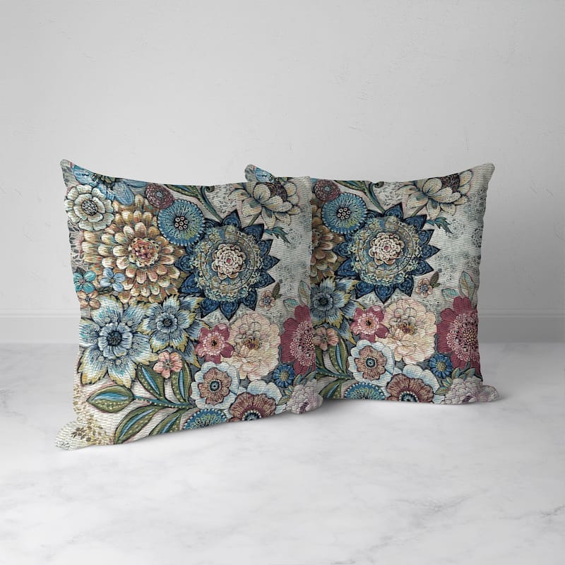 Laural Home Boho Bouquet Indoor Woven Decorative Pillow