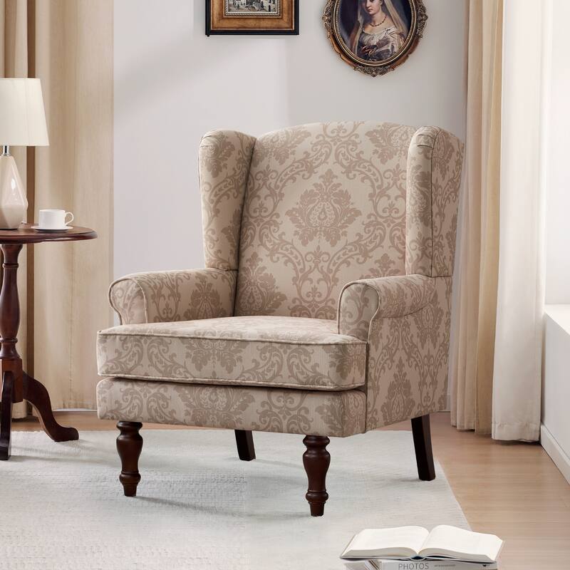 Accent Arm Chair with Turned Legs and Round Arms