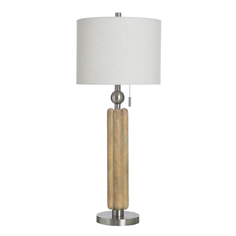 StyleCraft Luke Table Lamp - Chadron Silver, Heathered Oatmeal