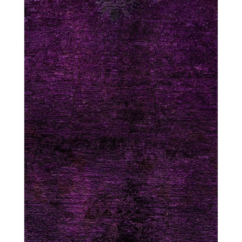 Vibrance, One-of-a-Kind Hand-Knotted Area Rug - Purple, 5' 10" x 8' 7" - 5' 10" x 8' 7"