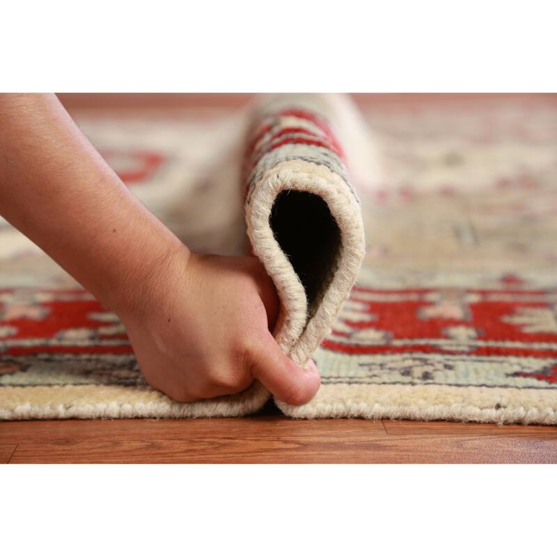 Hand Knotted Oriental 100% Wool Carpet Traditional Medallion Beige & Ivories Heriz (serapi) Area Rug - 11' 9'' X 8' 9''