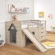 preview thumbnail 10 of 8, Costway Twin Low Loft bed with Slide Ladder Storage Drawers Play Game