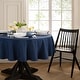 preview thumbnail 10 of 33, Continental Solid Texture Water and Stain Resistant Tablecloth 60x84 Oval - Navy