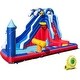 preview thumbnail 1 of 8, Gymax Inflatable Water Slide Park w/735W Blower Slide 2 Splash Pools Kids