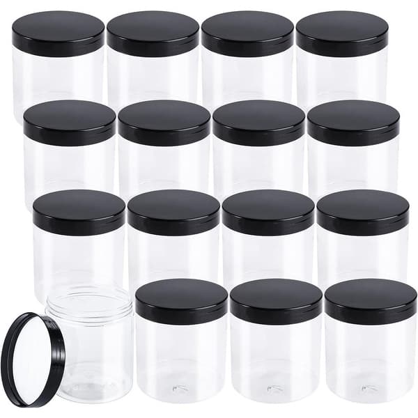 Clear Plastic Jars with Black Lids Bed Bath & Beyond 39467155