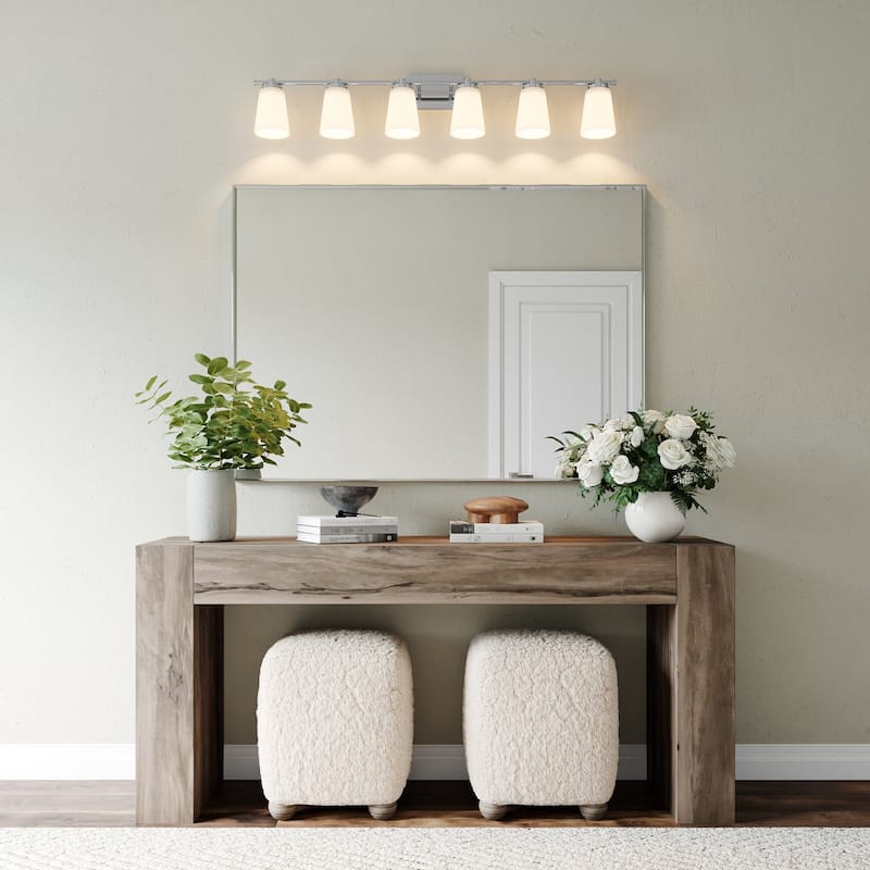 Acroma 6 - Light Steel Dimmable Vanity Light - 6-light